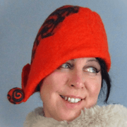 Striking Pumpkin Orange Statement Felt Hat, Pure Wool Size Large by Parade - Parade Handmade